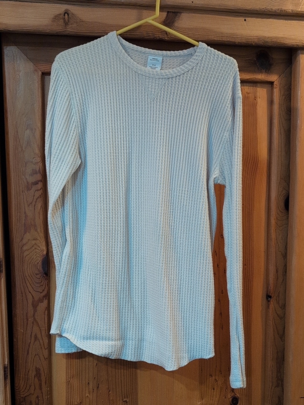Urban Outfitters Cream Thermal Waffle Crew Sweater